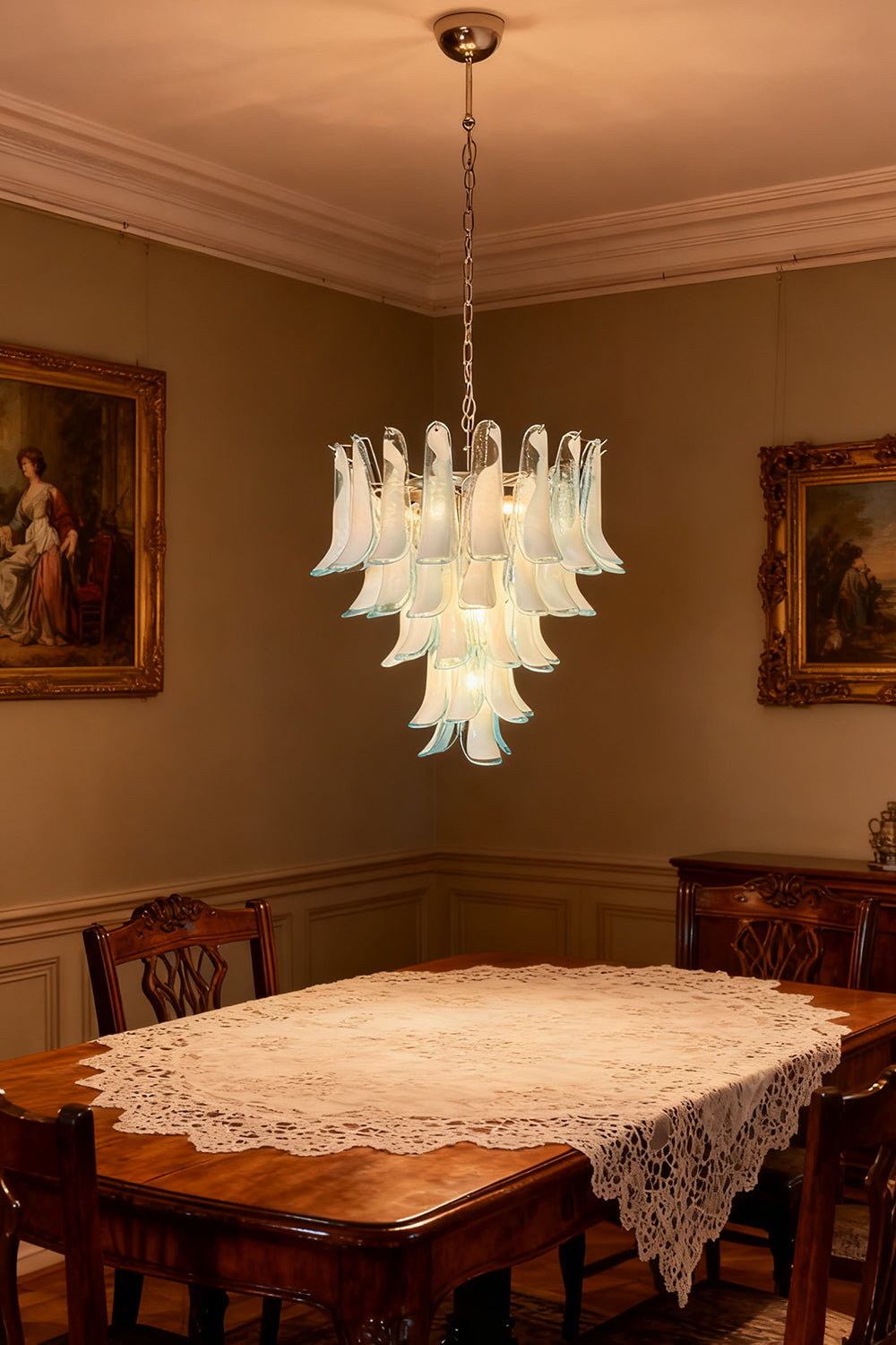 Blue Art Petal Chandelier - view 2 | everlamps