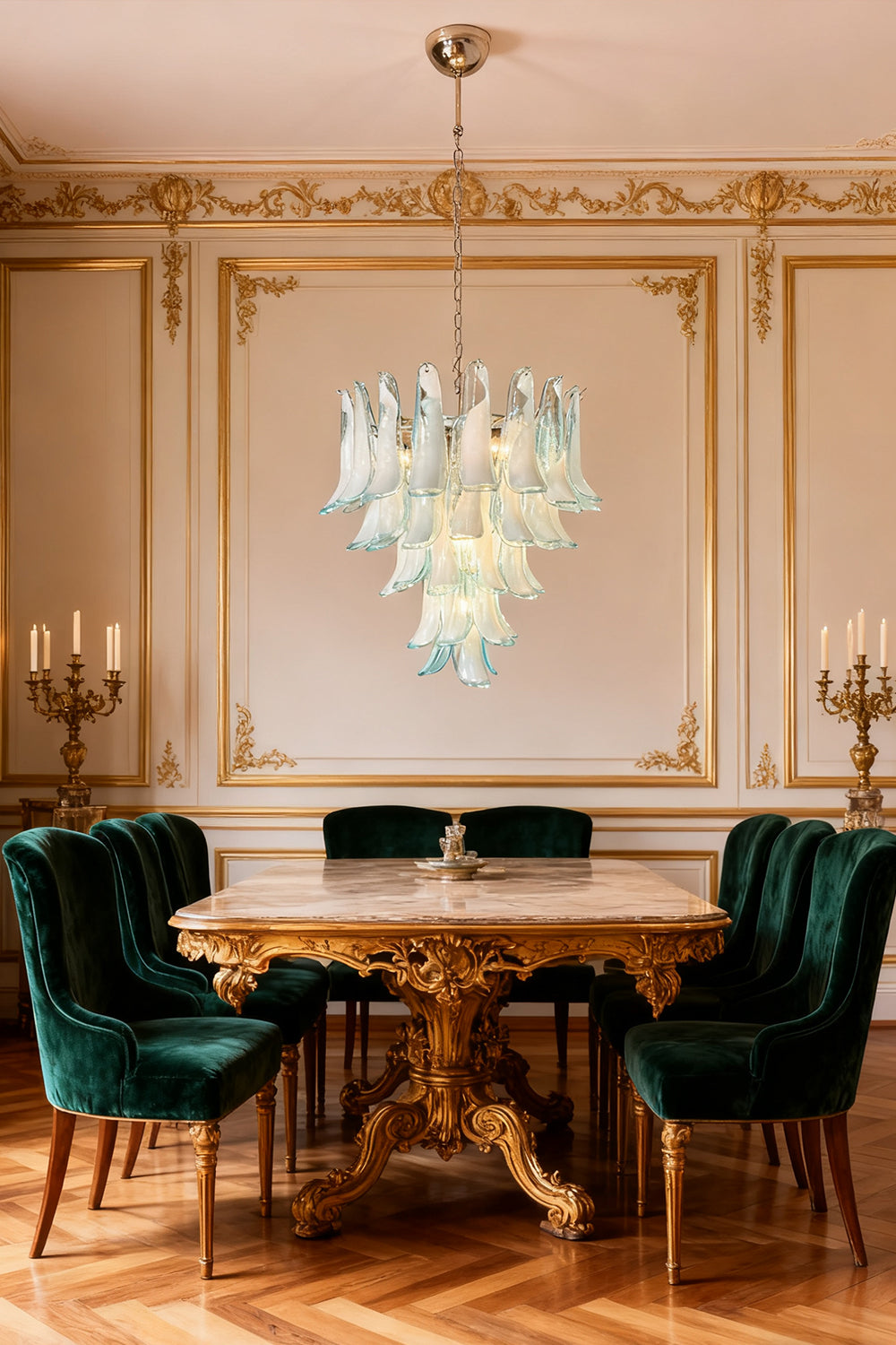 Blue Art Petal Chandelier - view 4 | everlamps
