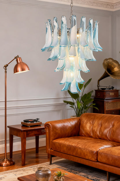 Blue Art Petal Chandelier - view 5 | everlamps