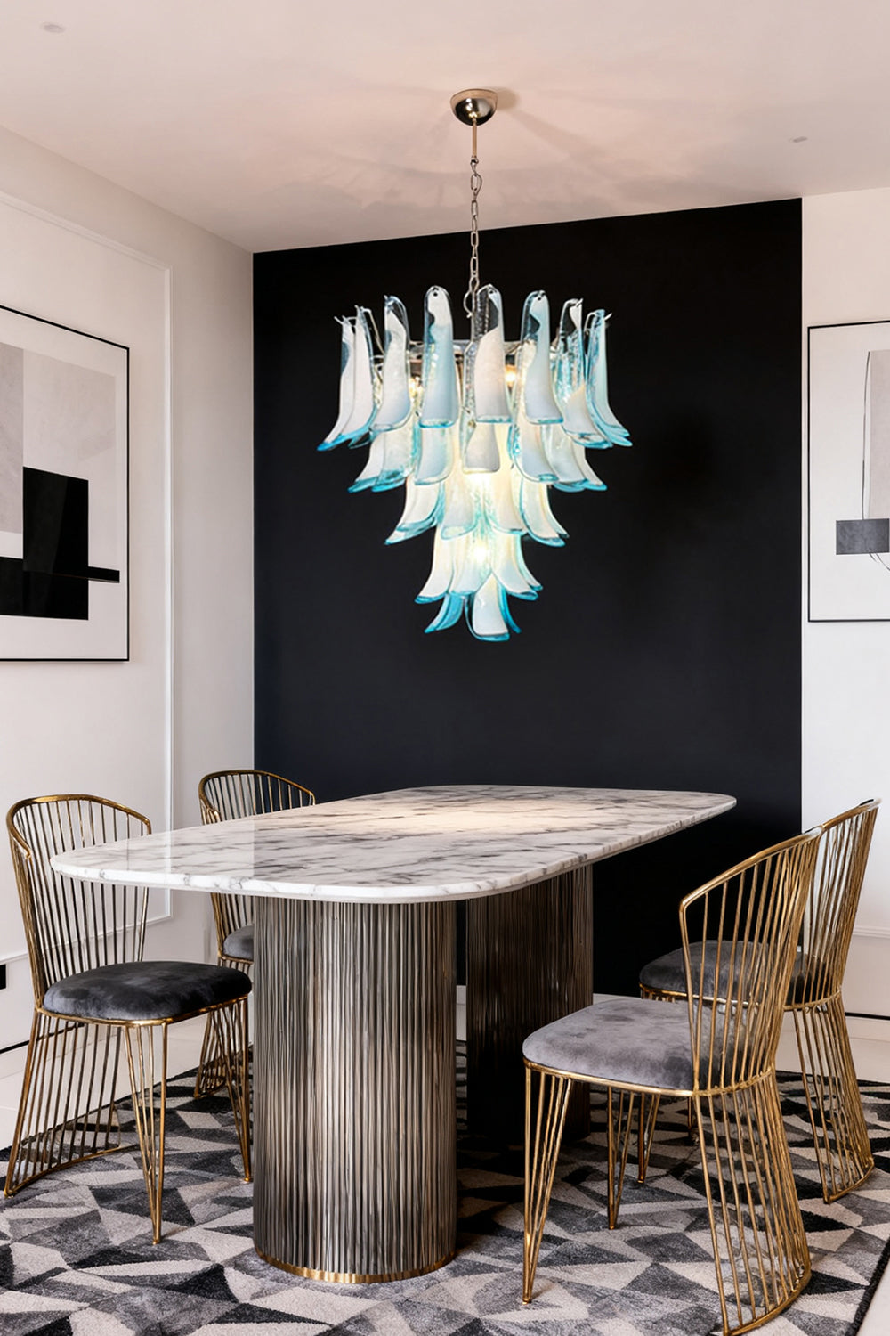 Blue Art Petal Chandelier - view 6 | everlamps