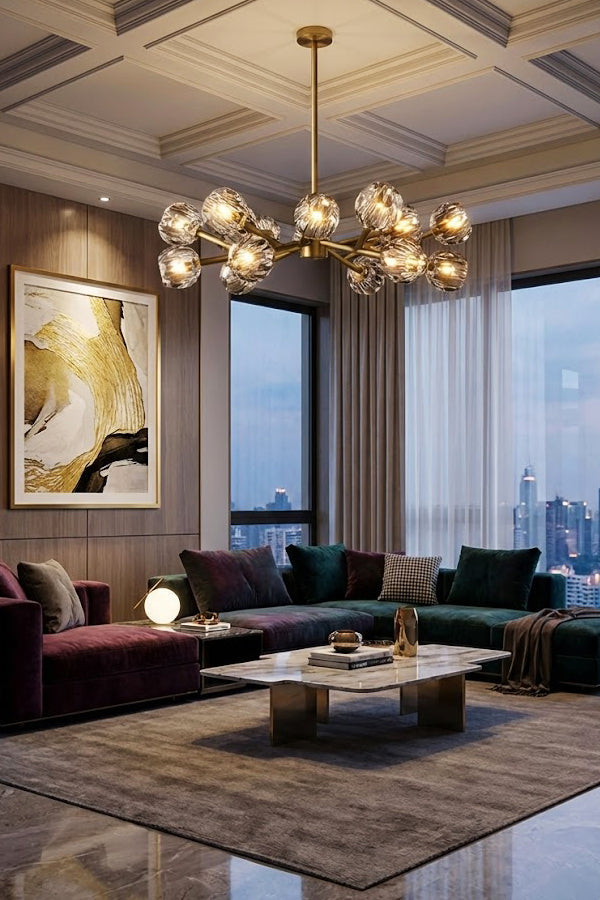 Crystal Ball Round Chandelier - view 2 | everlamps