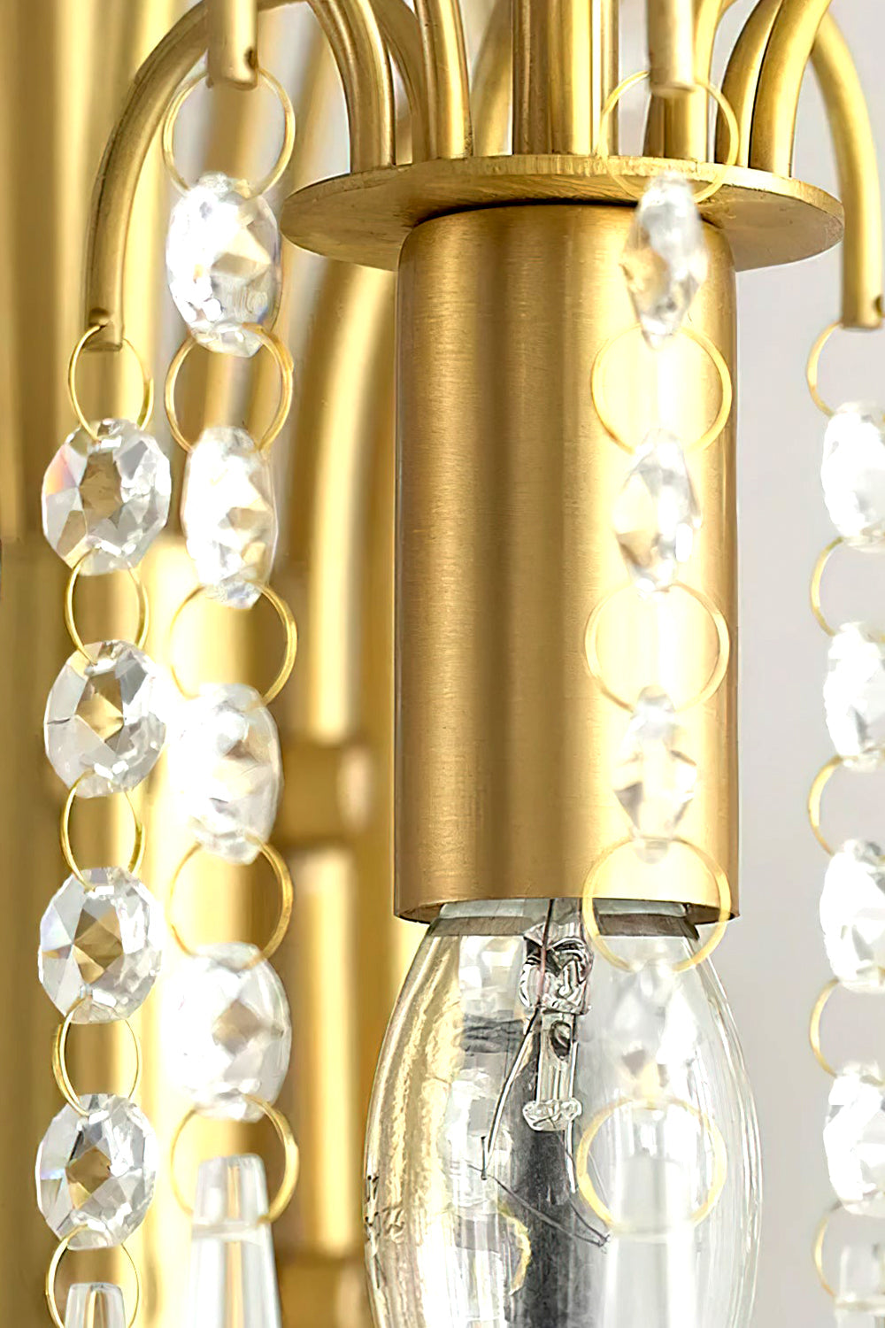 Brass Halo Arched-Arm Crystal Chandelier - view 15 | everlamps