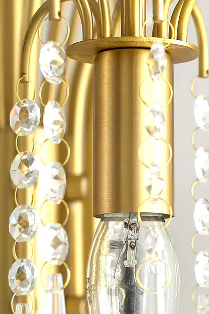 Brass Halo Arched-Arm Crystal Chandelier - view 15 | everlamps