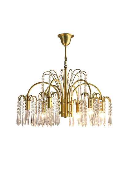 Brass Halo Arched-Arm Crystal Chandelier - view 18 | everlamps