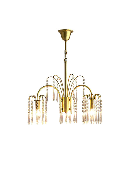 Brass Halo Arched-Arm Crystal Chandelier - view 19 | everlamps