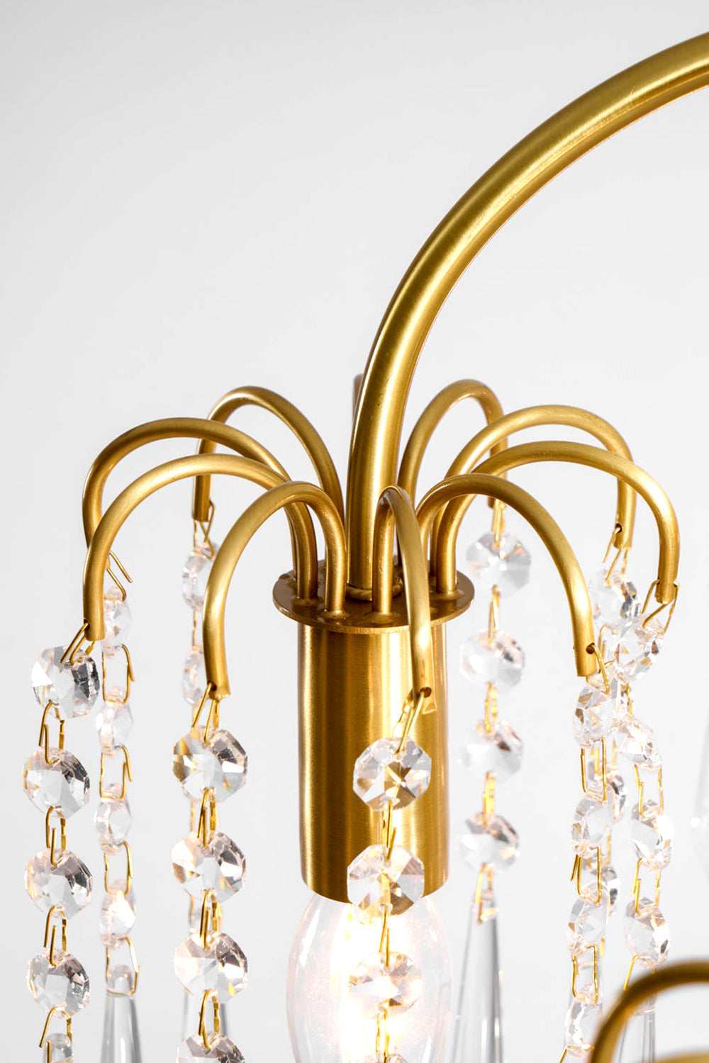 Brass Halo Arched-Arm Crystal Chandelier - view 13 | everlamps