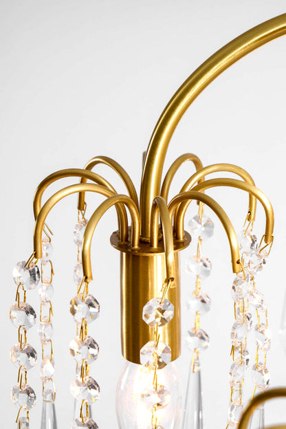 Brass Halo Arched-Arm Crystal Chandelier - view 13 | everlamps