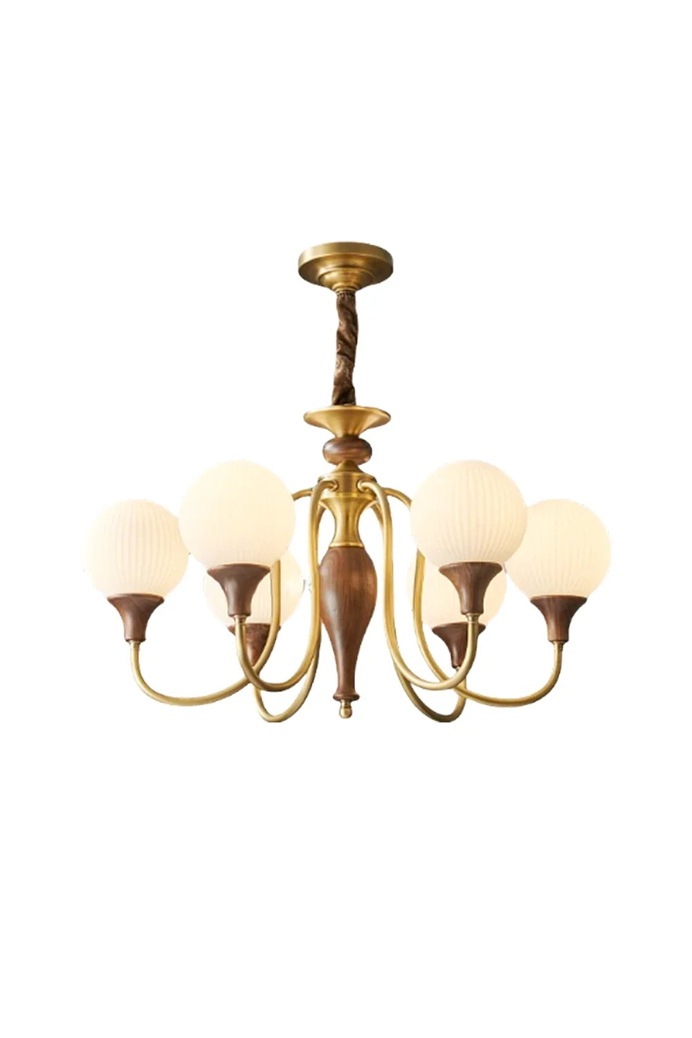 Brass Vintage Walnut Chandelier | everlamps