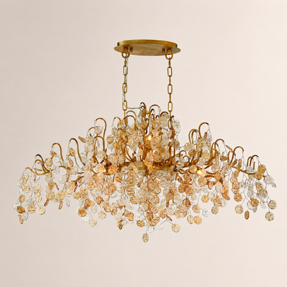 Briony 10 Lights Gold Glass Chandelier 45"W