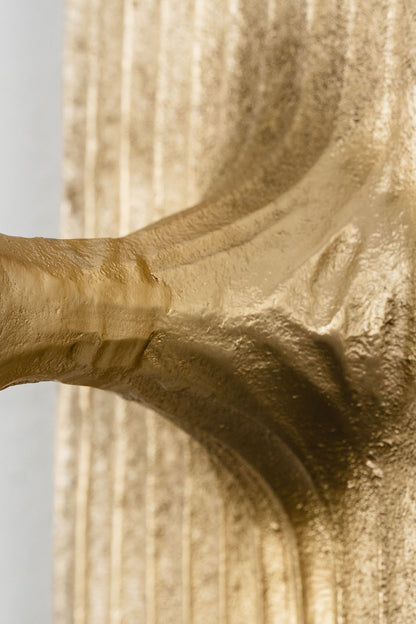 Close-up detail of the Bryony Torch Alabaster Brass Wall Lamp showcasing textured brass finish.