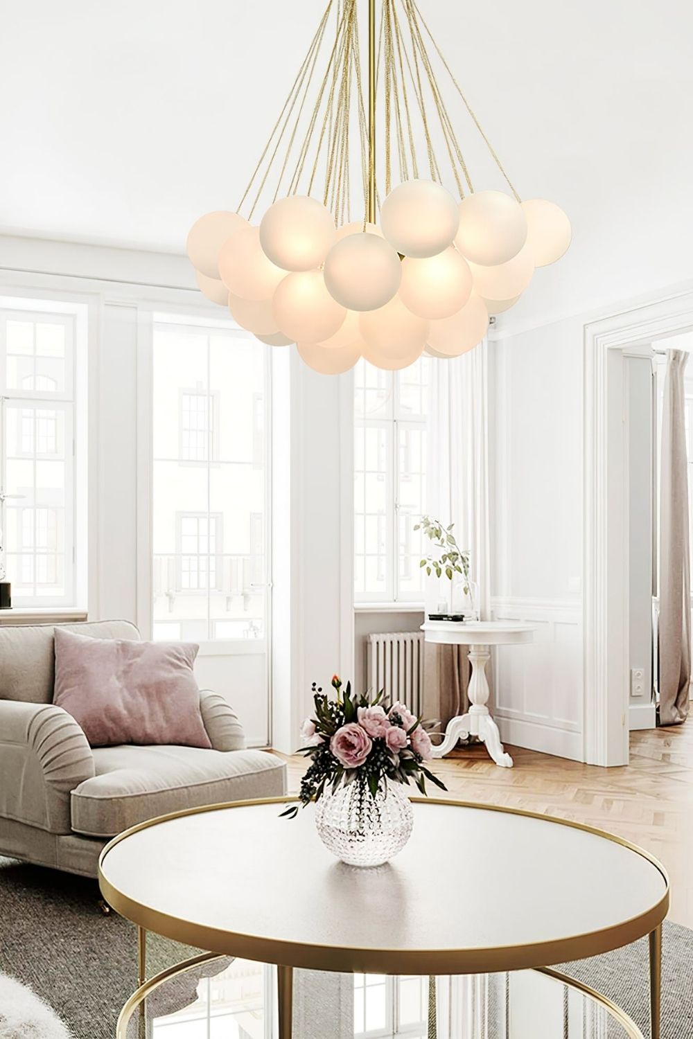 Bubble Glass Chandelier - view 31 | everlamps