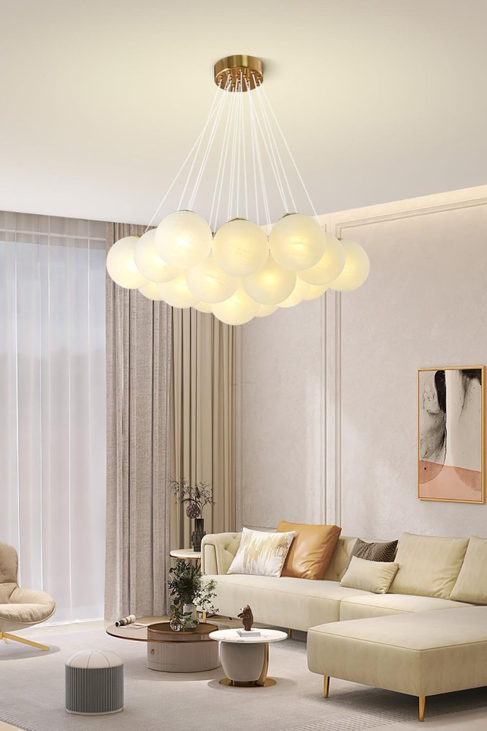 Bubble Glass Cluster Chandelier - view 6 | everlamps