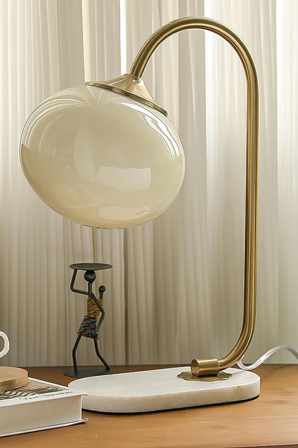 Bubble Glass Marshmallow Table Lamp - view 6 | everlamps