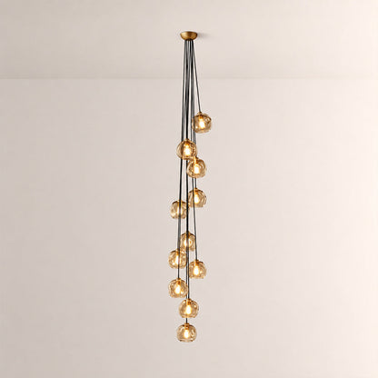 Elowen Organic Smoke Bubble Glass Cascade Pendant