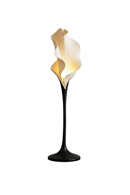 Lit Calla Muse resin floor lamp with black metal stand | Metal, Resin