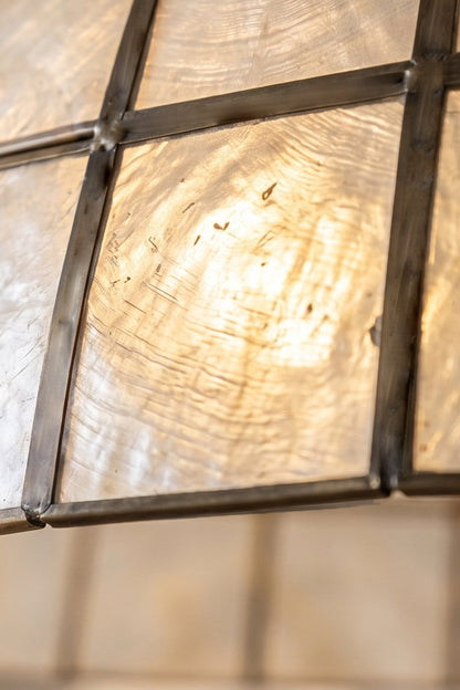 Capiz Shell Grid Dome Pendant Light | shells detail | Samu  Lamp