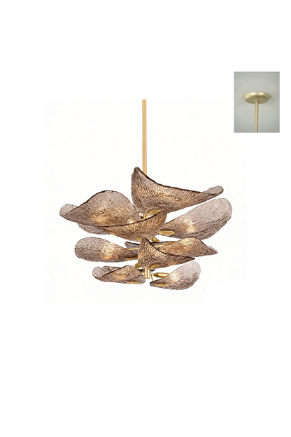 Cardiff Textured Wave Chandelier | Metal, Glass | Full view isolated on white background | vexa lamps