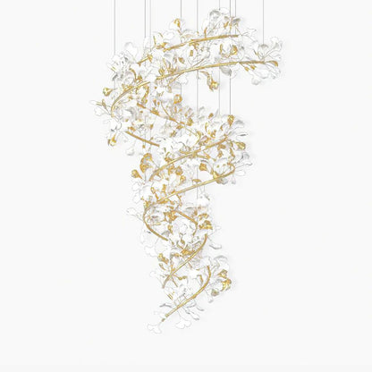Ginkgo Ceramic Chandelier Double S
