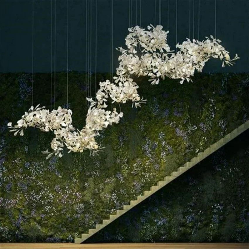 Eden Ginkgo Ceramic Luxury Branch Chandelier