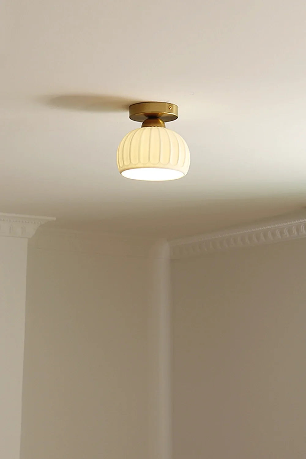 Ceramic Brass Ceiling Light - view 2 | everlamps