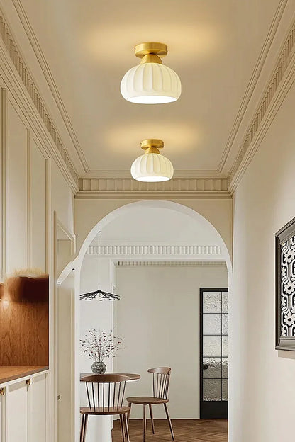 Ceramic Brass Ceiling Light - view 4 | everlamps