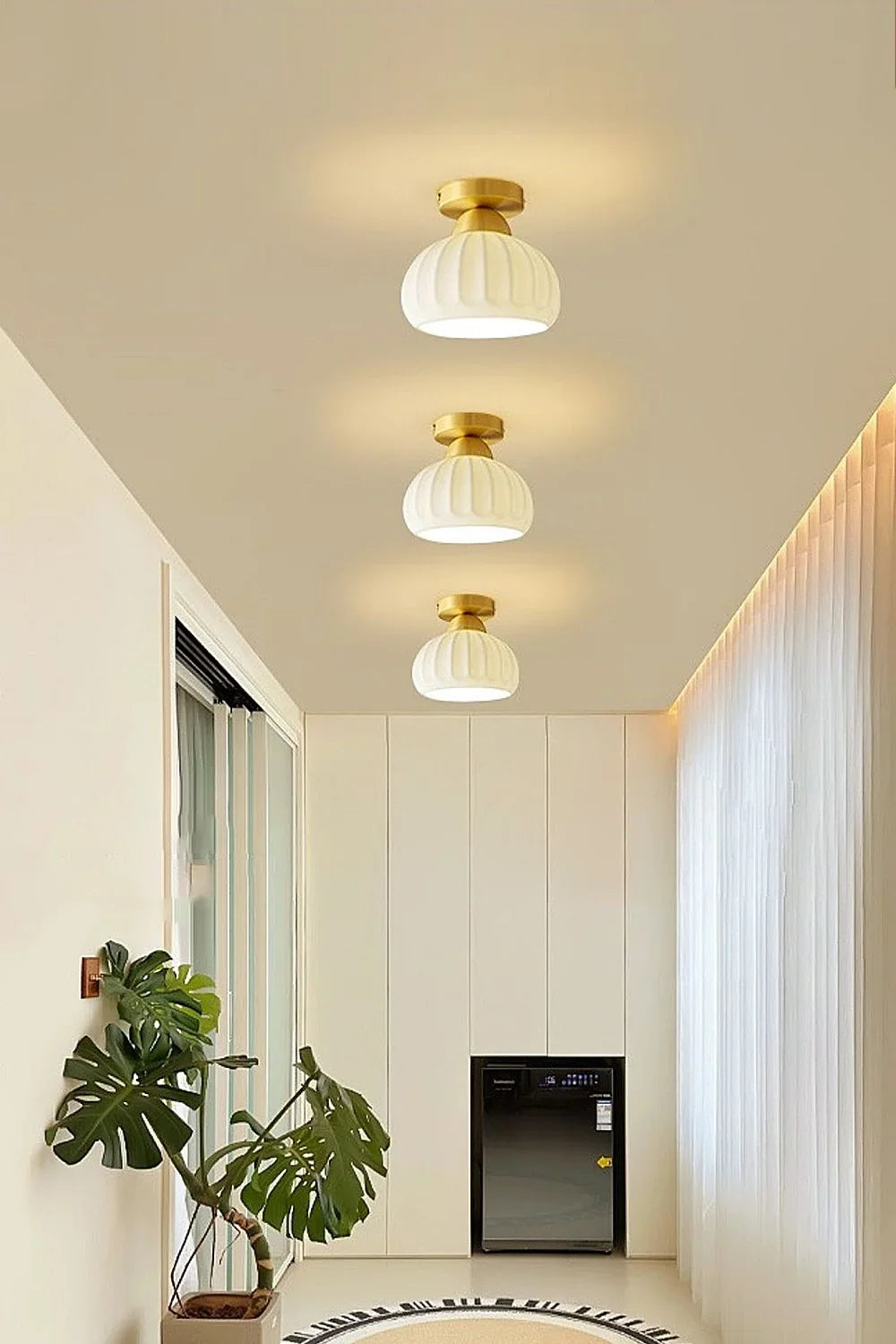 Ceramic Brass Ceiling Light - view 5 | everlamps