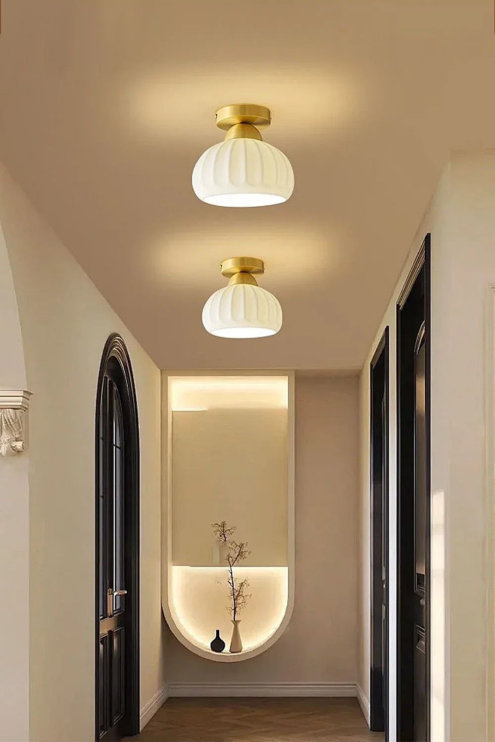 Ceramic Brass Ceiling Light - view 6 | everlamps