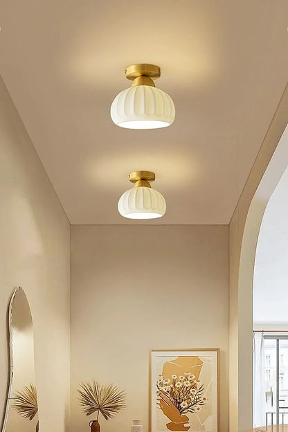 Ceramic Brass Ceiling Light - view 7 | everlamps