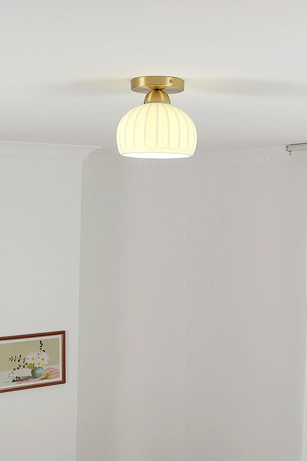 Ceramic Brass Ceiling Light - view 3 | everlamps