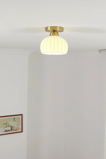 Ceramic Brass Ceiling Light - view 3 | everlamps