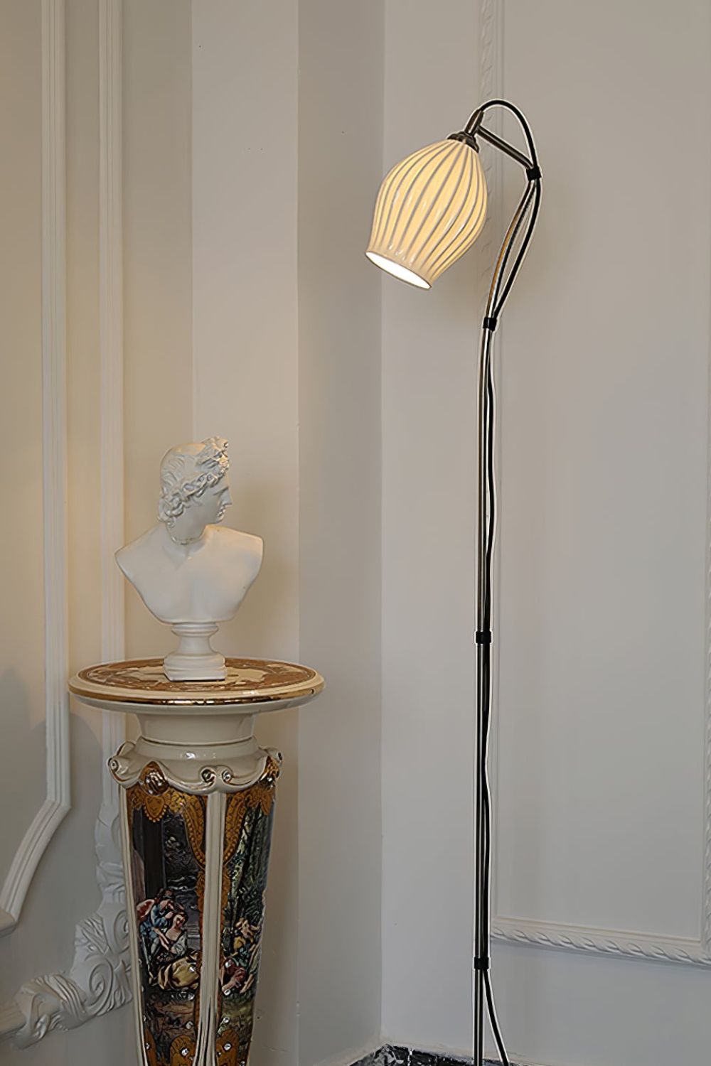 Ceramic Ribbed Floor Lamp - everlamps