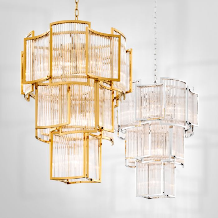 Vero Art Deco Glass Chandelier 23"W