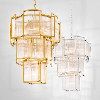 Vero Art Deco Glass Chandelier 23"W