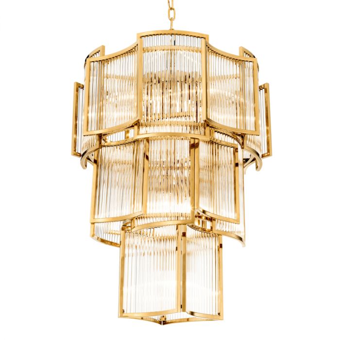 Vero Art Deco Glass Chandelier 23"W