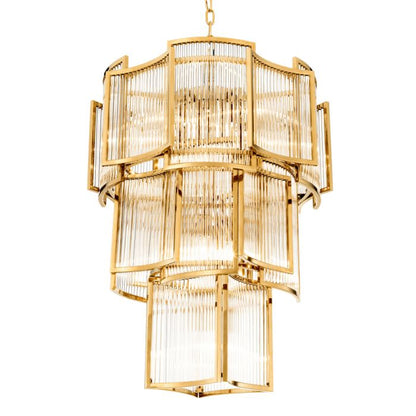 Vero Art Deco Glass Chandelier 23"W