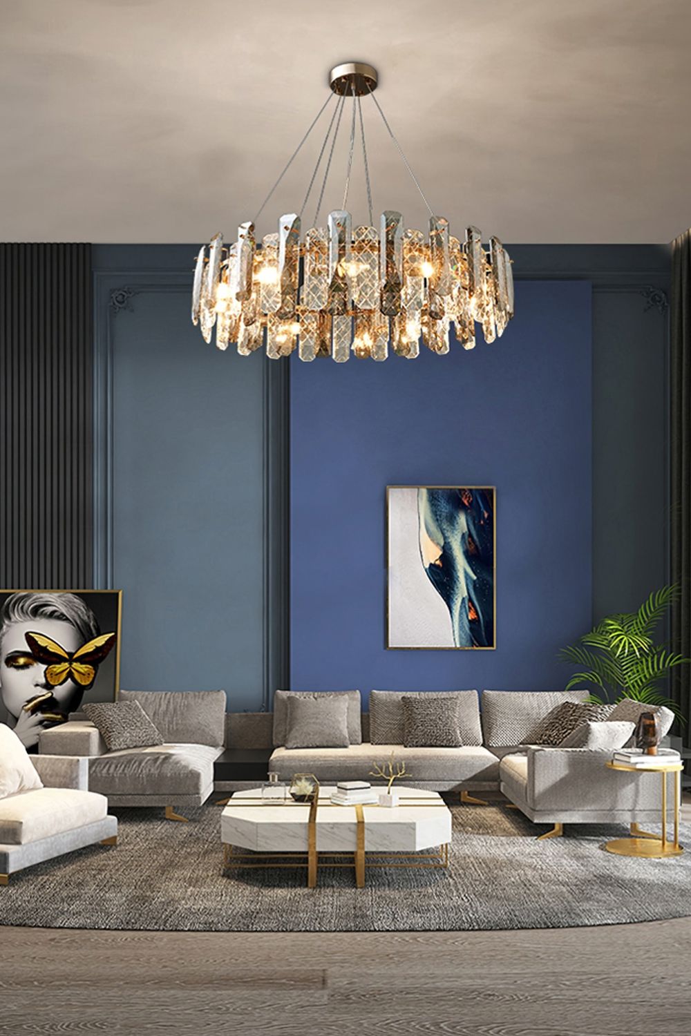 Clear Crystal Drum Pendant Lamp - everlamps