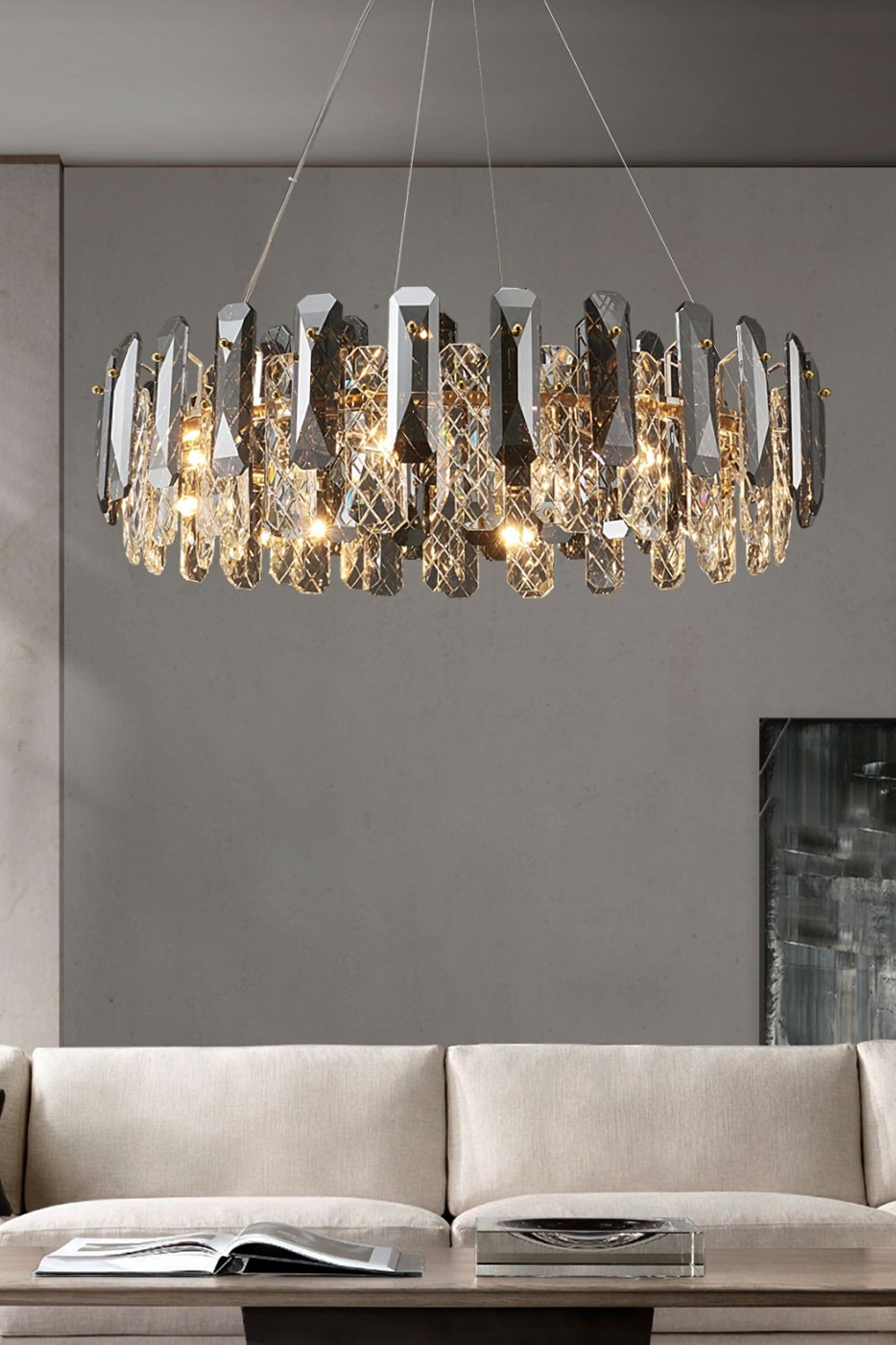 Clear Crystal Drum Pendant Lamp - everlamps