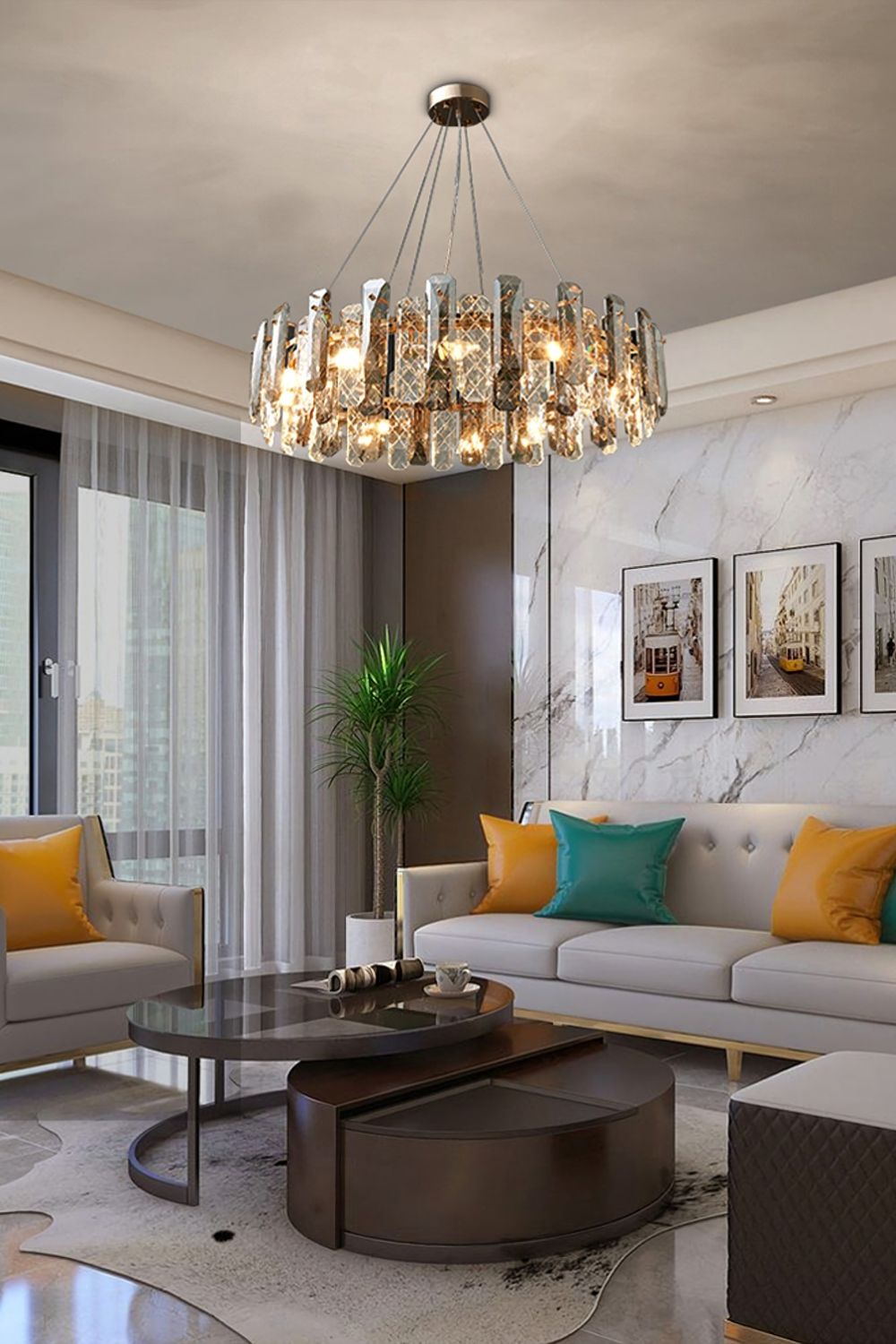 Clear Crystal Drum Pendant Lamp - everlamps