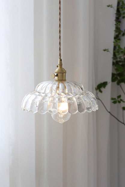 Clear Blossom Glass Shade Pendant Lamp - view 3 | everlamps