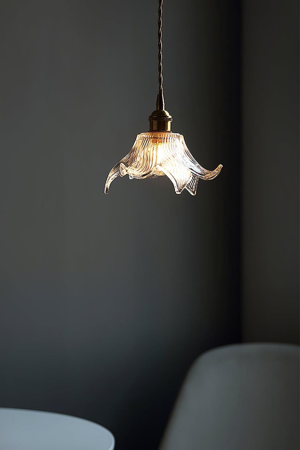 Clear Petal Glass Pendant Lamp - view 6 | everlamps