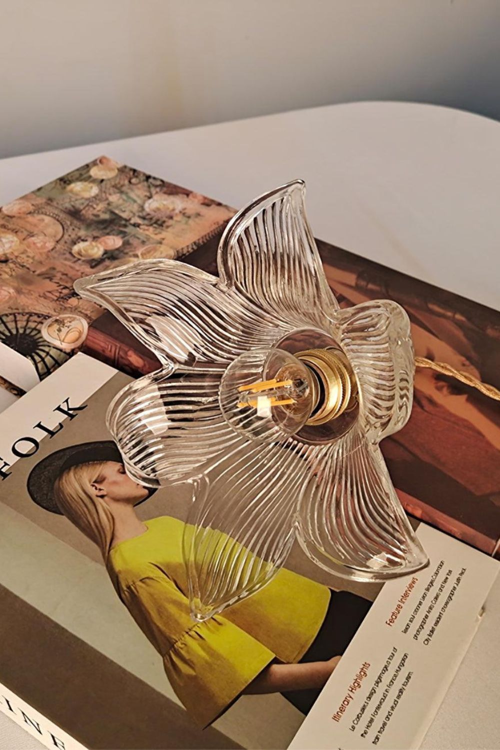 Clear Petal Glass Pendant Lamp - view 8 | everlamps