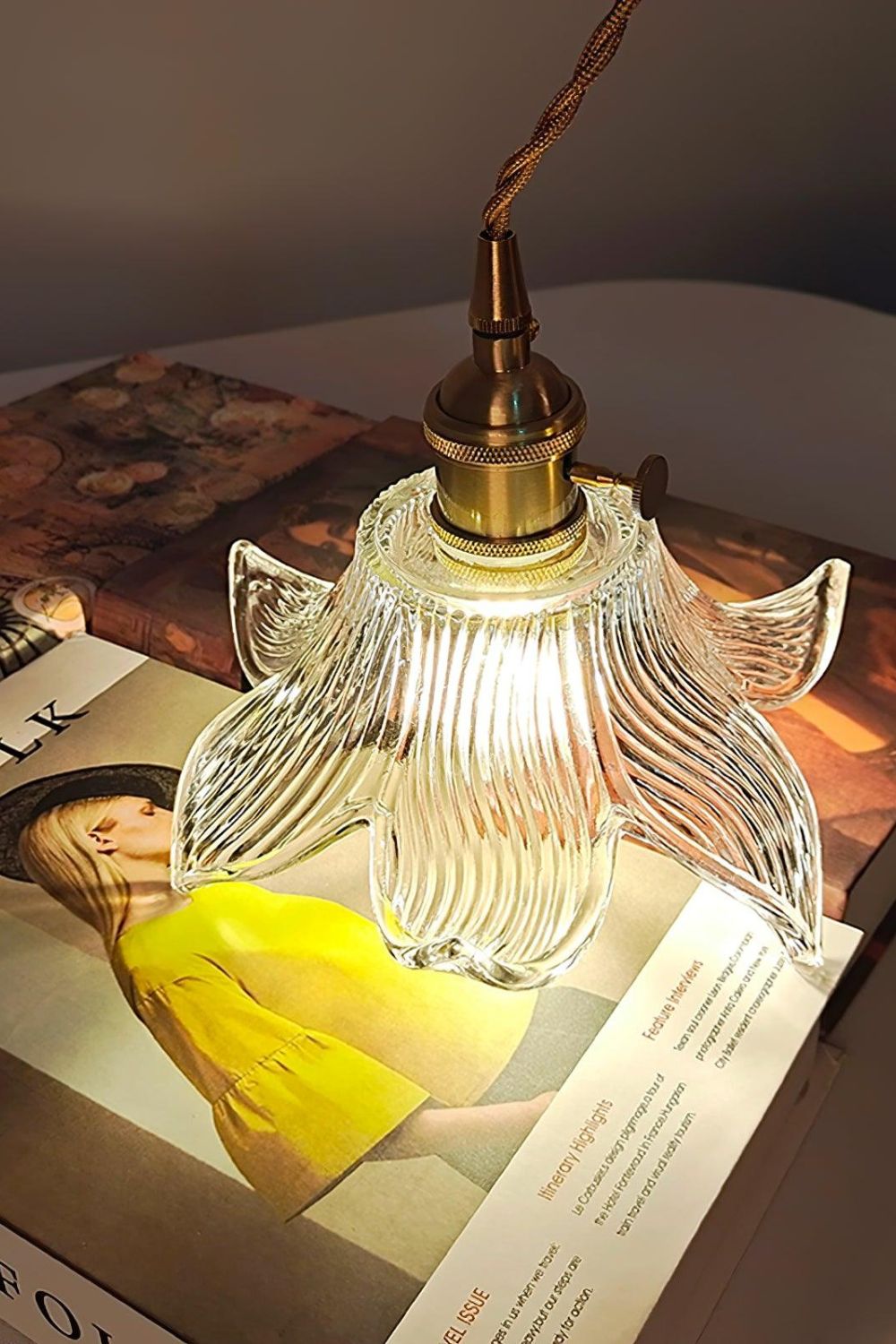 Clear Petal Glass Pendant Lamp - view 9 | everlamps