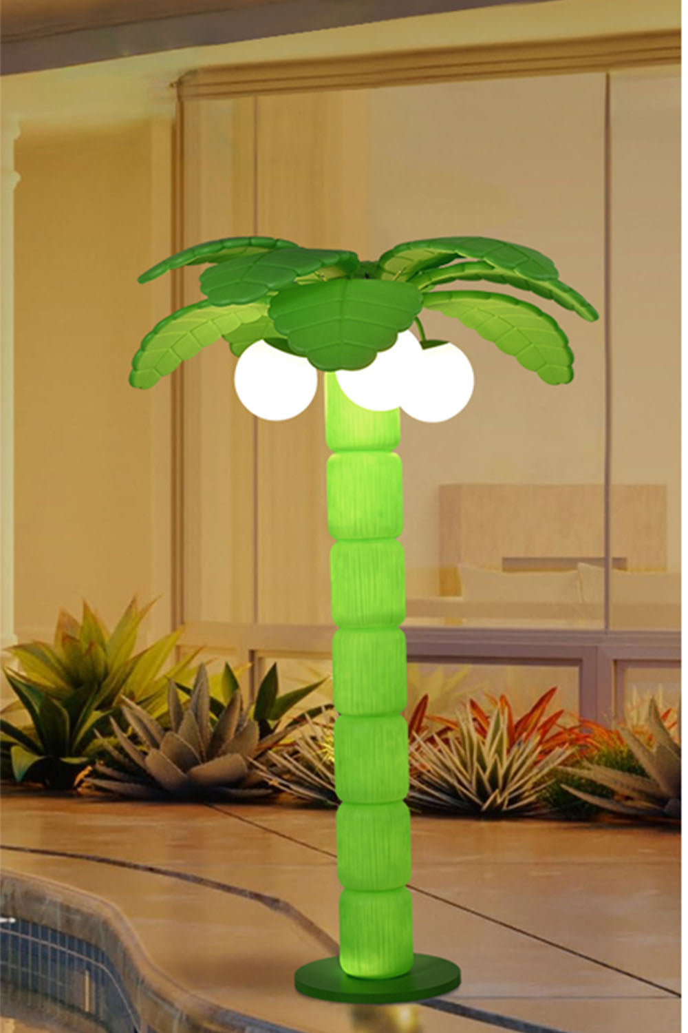 Coconut Tree Outdoor Floor Lamp - view 6 | everlamps