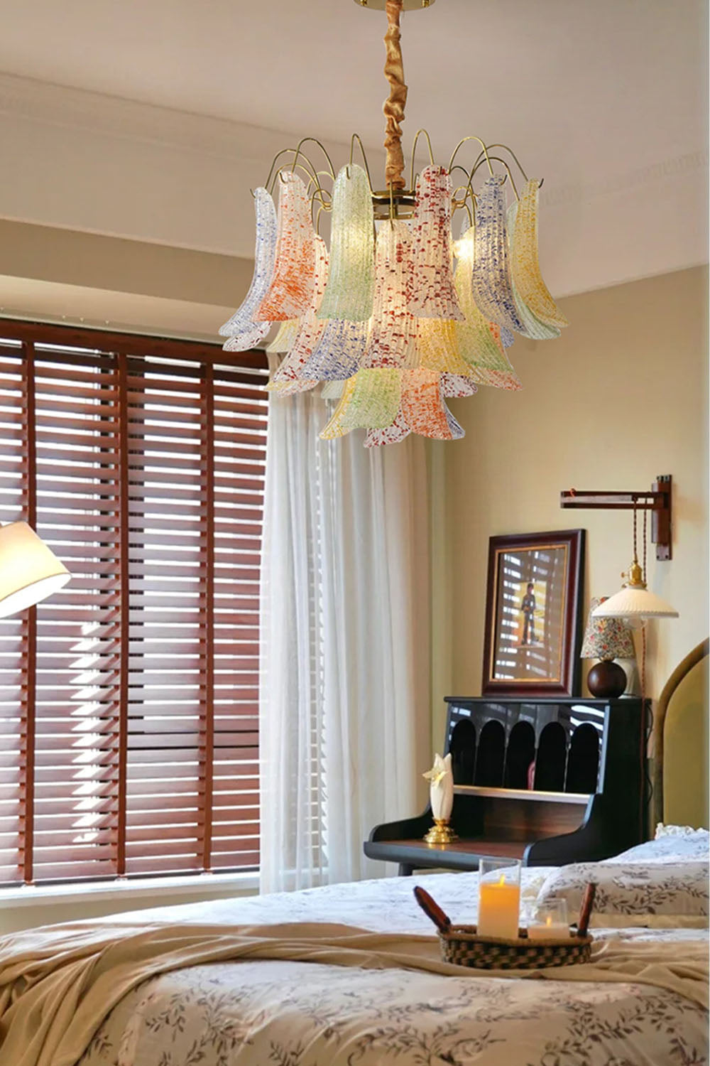 Colorful Art Glass Chandelier - view 11 | everlamps