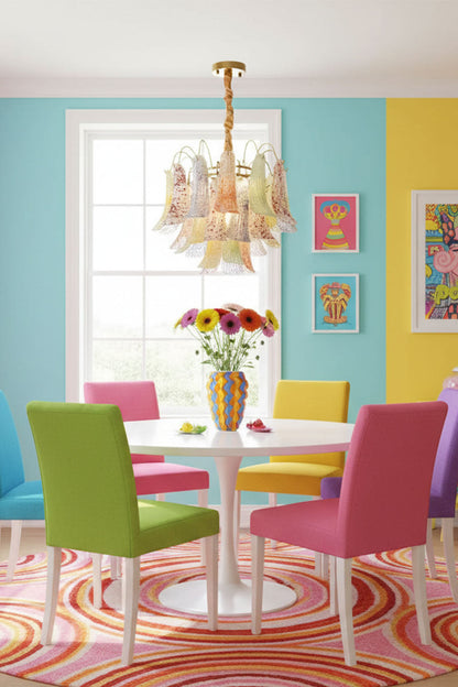 Colorful Art Glass Chandelier - view 12 | everlamps