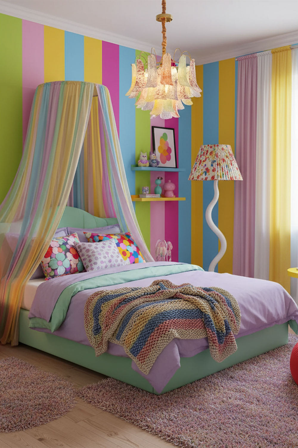 Colorful Art Glass Chandelier - view 14 | everlamps