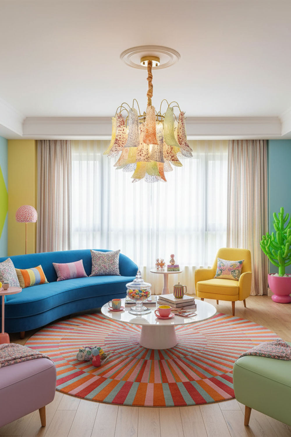 Colorful Art Glass Chandelier - view 15 | everlamps