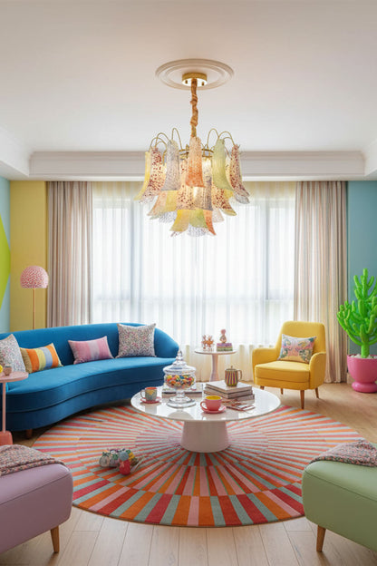 Colorful Art Glass Chandelier - view 15 | everlamps