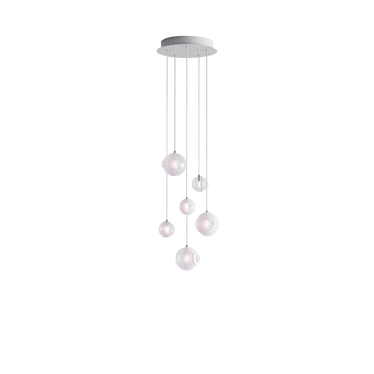Cosmic Sphere Cascade Glass Chandelier