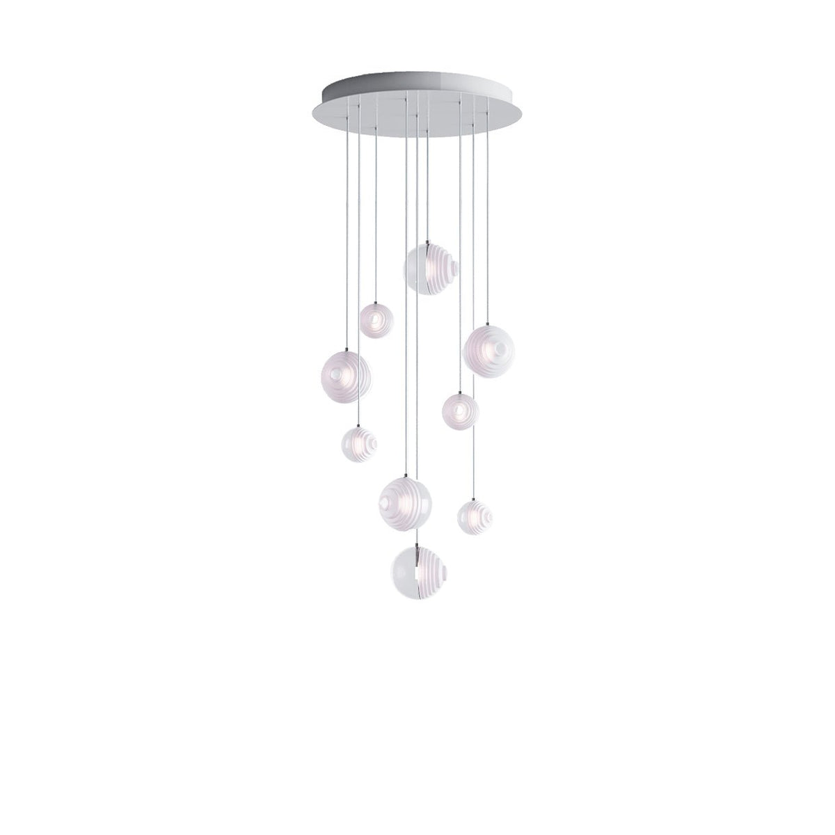 Cosmic Sphere Cascade Glass Chandelier